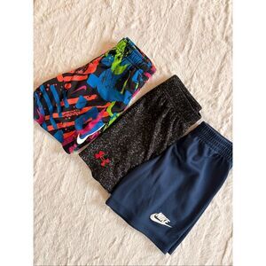 Nike & Under Armour Kids Athletic Shorts Lot | Size 4–5 | 3 Piece | VGUC